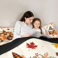 thumbnail image 4 of Manfei Cartoon Fall Gnome Truck Twin Bedding for Teens, Orange Autumn Pumpkin Leaf Bedding Comforter Set, Black Reversible, 7-Piece, 4 of 7