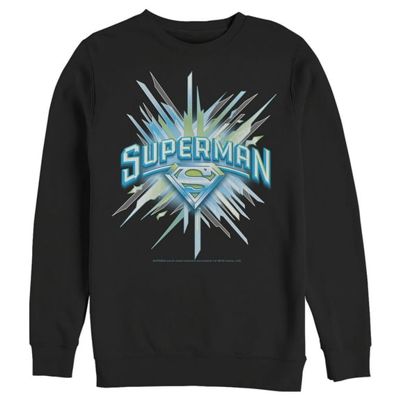 Men's Superman Logo Icicles  Sweatshirt Black X Large