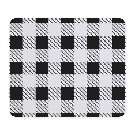 CafePress - Farmhouse Black White Plaid Mousepad - Non-slip Rubber Mousepad, Gaming Mouse Pad
