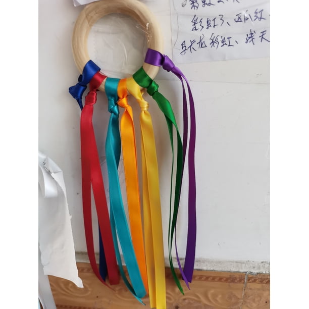 Arco Iris Madera Cinta Anillo Juguetes Bebé Mordedor Bebé Recién Nacido Juguete Sensorial Nube Cinta Molar Madera Círculo Mordedor Juguete 2 Uds Methold BA001549-04