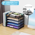 thumbnail image 6 of Marbrasse Multi-Functional Desk Organizer Tray,5 Tier Paper Letter Tray Organizer with File Holder,Mesh File Storage with 8 Compartments, 6 of 7