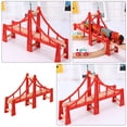 thumbnail image 3 of OUNONA Train Scene Bridge for Logic Theory Improvement with Red Wood Train Track Bridge 1Pcs, 3 of 8
