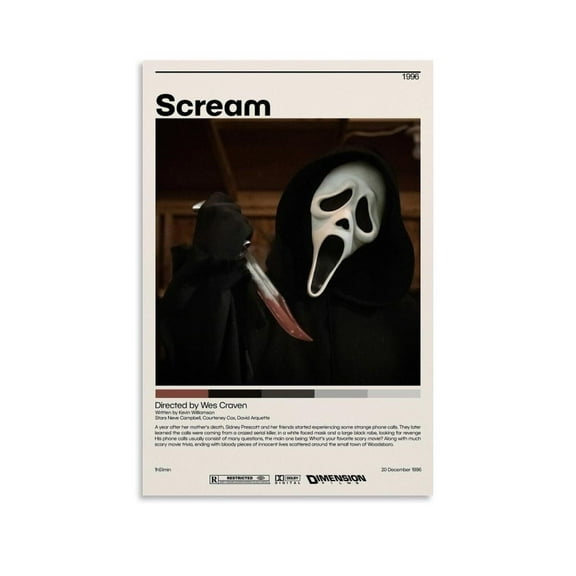 Scream Minimalist Movie Poster Vintage Poster 90s Canvas Wall Art Room Aesthetic Decor Posters