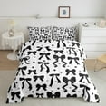 thumbnail image 2 of Erosebridal Black Bow Bedding Twin Comforter Set,Dreamy Princess Down Comforter,Kawaii Bowknot Bedding Sets Twin With Comforter,Ultra Soft Cartoon Room Decoration,Reversible,2-Piece, 2 of 8