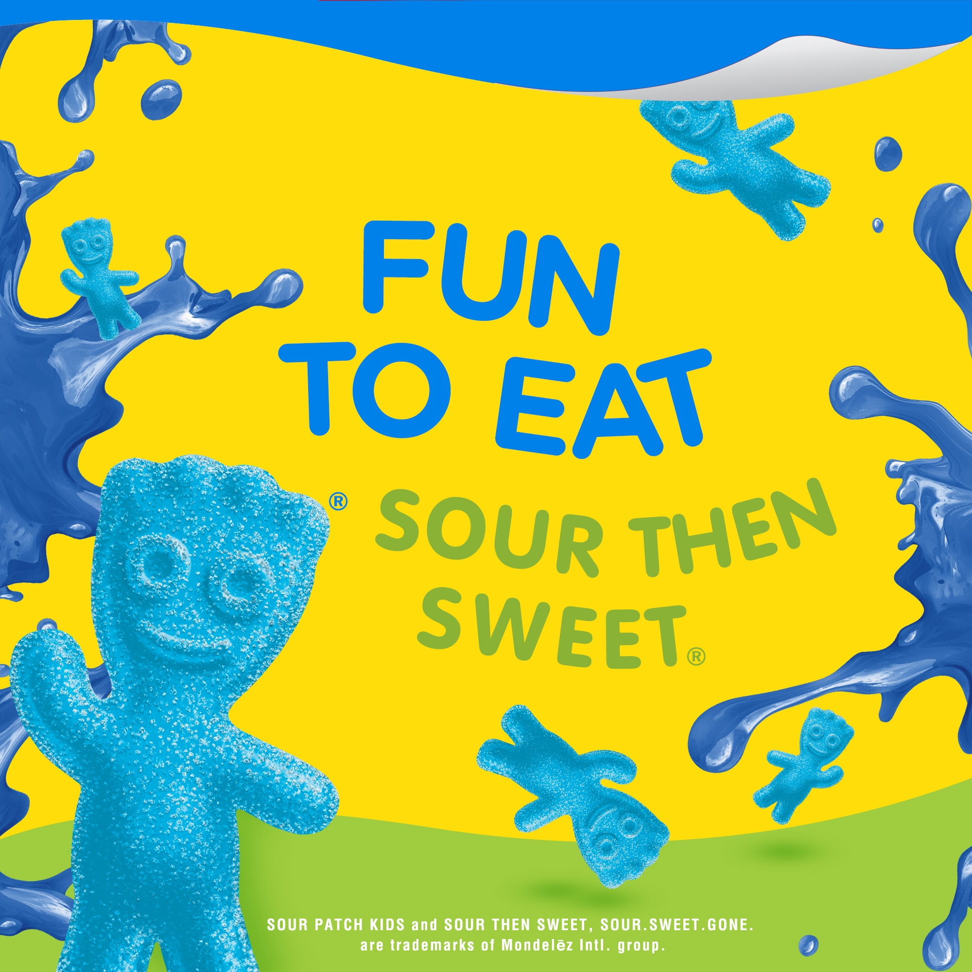 (4 pack) Snack Pack SOUR PATCH KIDS BLUE RASPBERRY Flavored Juicy Gels, 6 Count Snack Cups