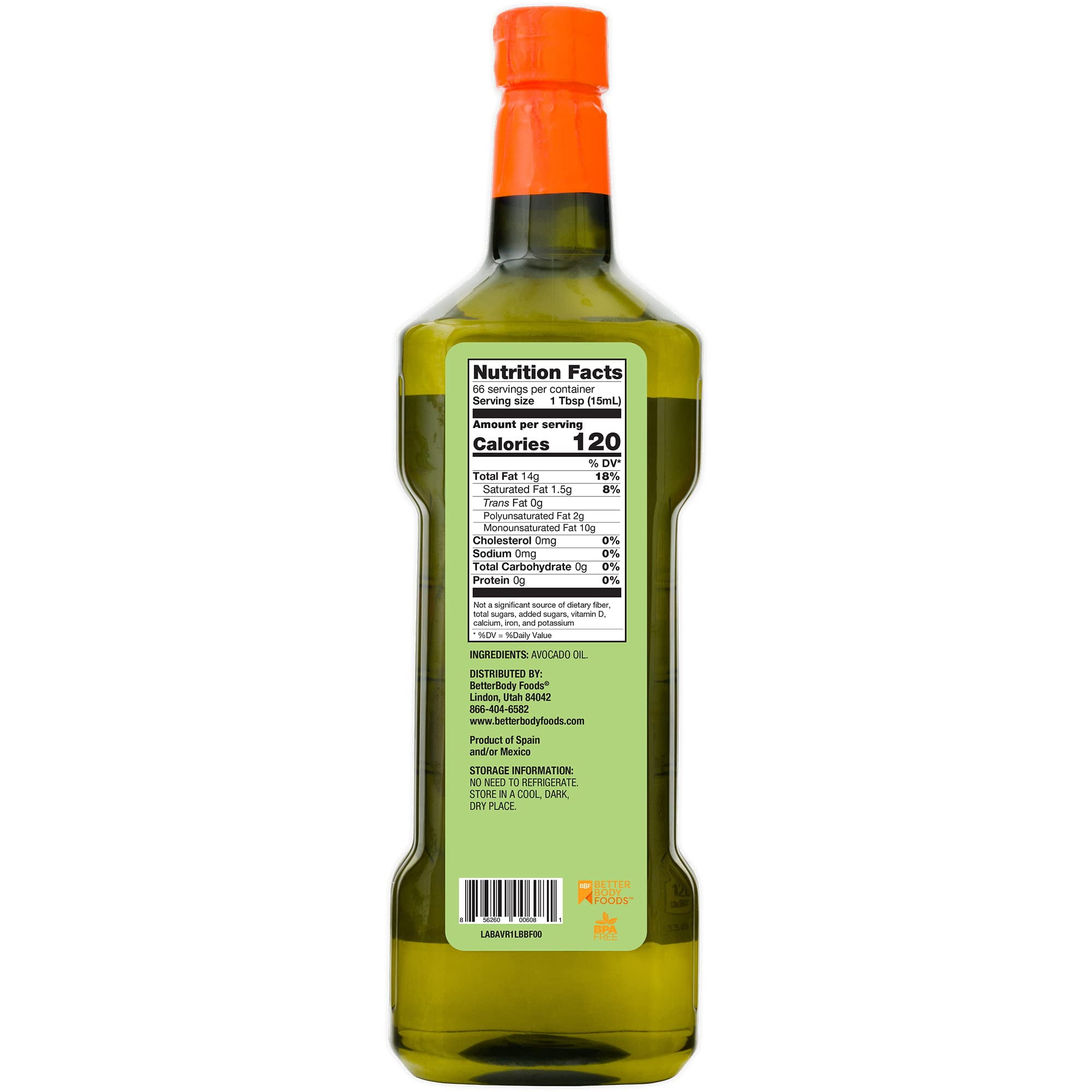 BetterBody Foods Oils - Naturally Refined Avocado Oil (Pack of 14)