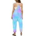 thumbnail image 4 of TOOYOU Girls Summer Jumpsuit Tie-Dye V Neck Sleeveless Romper Loose Fit Casual Jumpsuit With Pockets For Teens And Juniors Child Jumpsuit Dailywear Size 9-10 Years ,Sky Blue, 4 of 5