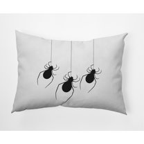 20" x 14" Simply Daisy Hanging Spiders Halloween Polyester Indoor/Outdoor Pillow, White Qty 1