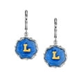 thumbnail image 4 of 1928 Jewelry Sunburst Sapphire Blue Enamel Gold Tone L Initial Earrings, 4 of 4