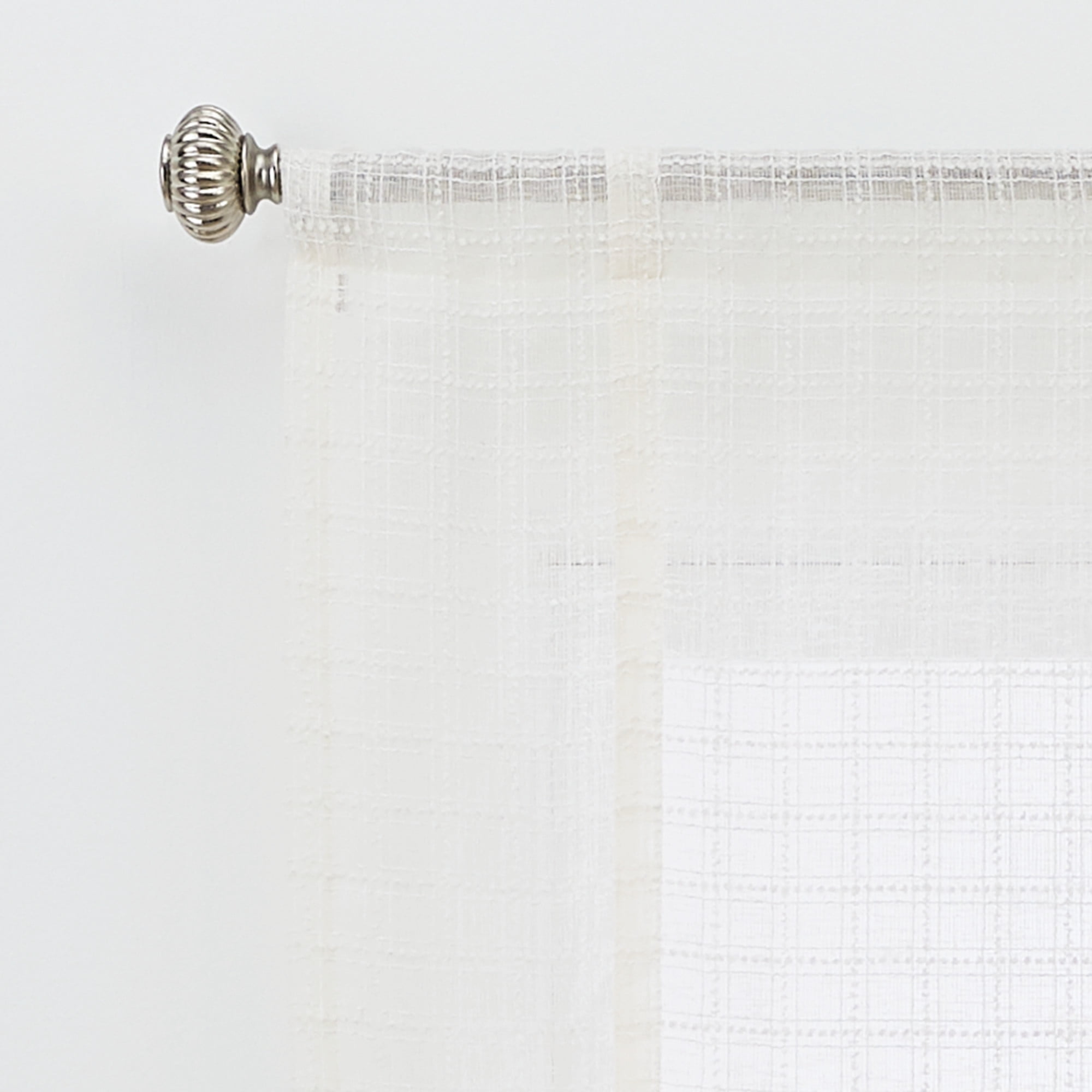 Better Homes & Gardens Tonal Windowpane Balloon Shade, Vanilla Dream, Polyester, Recycled Poly, 42"W x 63"L, 1 Piece, Indoor Curtain, Adult