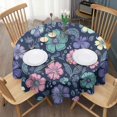 thumbnail image 3 of Pioneer Flower Floral Print Pattern Round Tablecloth 60"x60",Wrinkle Wipeable Table Cloth for Kitchen Dining Room Picnic Patio Party, 3 of 6