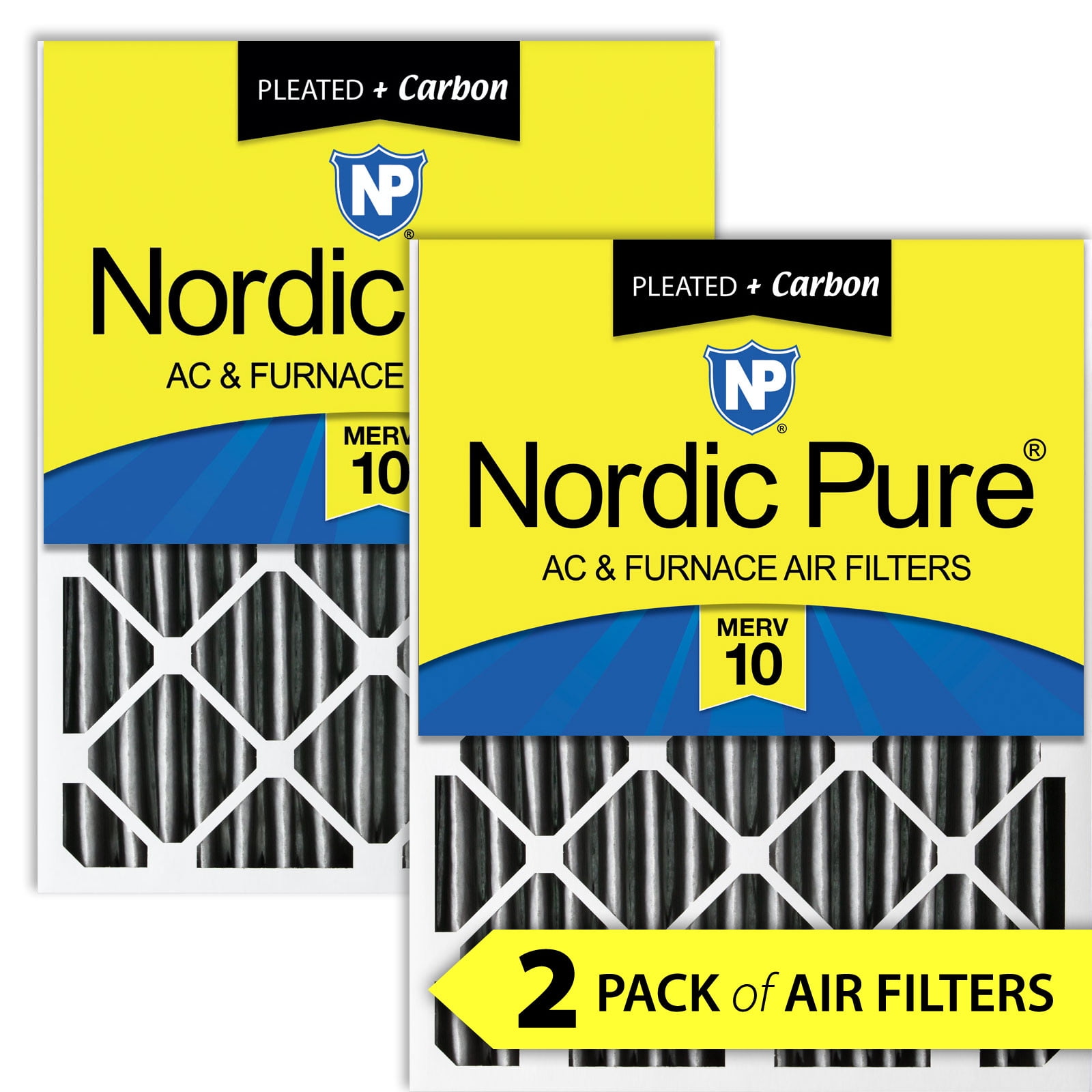 Nordic Pure 20x20x4 (3 5/8) Furnace Air Filters MERV 10 Pleated