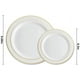 thumbnail image 3 of Plato de cena decorativo NikouMX 50 platos de plástico Bronceado plateado 16 cm 23 cm, 3 of 7