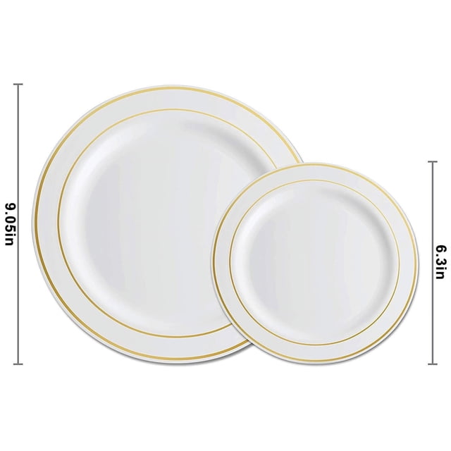 Platos de fiesta, 50 platos de plástico para cena, platos de cena de plástico, diseñados a medida