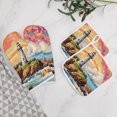 thumbnail image 5 of Ocean Lighthouse Heat Resistant Microwave Oven Gloves Set for BBQ Baking Grilling,Baking Gifts Cooks for Women,Housewarming Gifts for New Home, 5 of 6