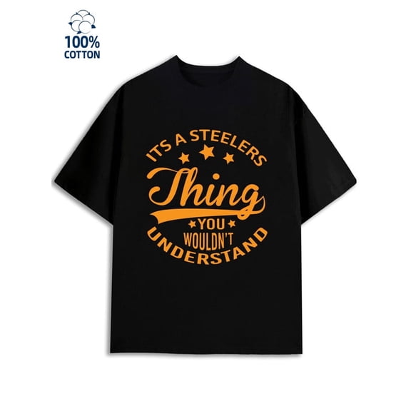 Greenink Steelers Thing Tee men 180G Cotton black Trendy Unisex Shirt Graphic Tee tshirts Unique Design Unisex Shirt Crewneck tshirts Original Unisex Shirt Cotton tshir