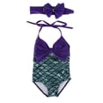 thumbnail image 1 of lionlar Cute Blue Shiny Mermaid Designed Swimsuit Bathing Suit With S, 1 of 9