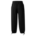 thumbnail image 6 of Mens Casual Solid Cropped Pants Drawstring Pocket Lace Up Hem Pant Loose Trouser Legs Trousers Cargo Pants Black Xxl, 6 of 6