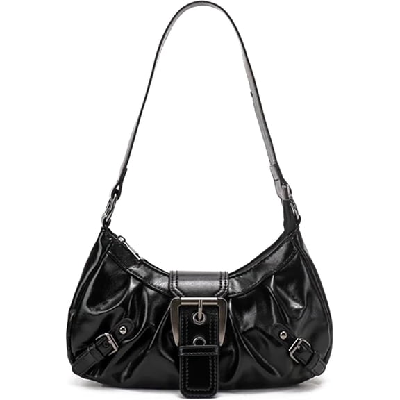Sunyuer Trendy Shoulder Bag - Vintage Y2K Leather Buckle Punk Hobo Clutch Hobo Purse for Women