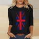 thumbnail image 1 of Fiudx Liquidación de Ofertas Flash Blusas de Manga 3/4 para Mujer, Camisa con Estampado Vintage, Informal, Manga 3/4, Cuello Redondo, Blusa Estilo Túnica Boho, 1 of 4