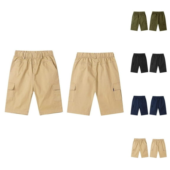 Boys Shorts Boys Casual Shorts Boys Cargo Shorts For Kids Comfortable Elastic Waist Casual Summer Outdoor Play Six Inch Length Lightweight Breathable
