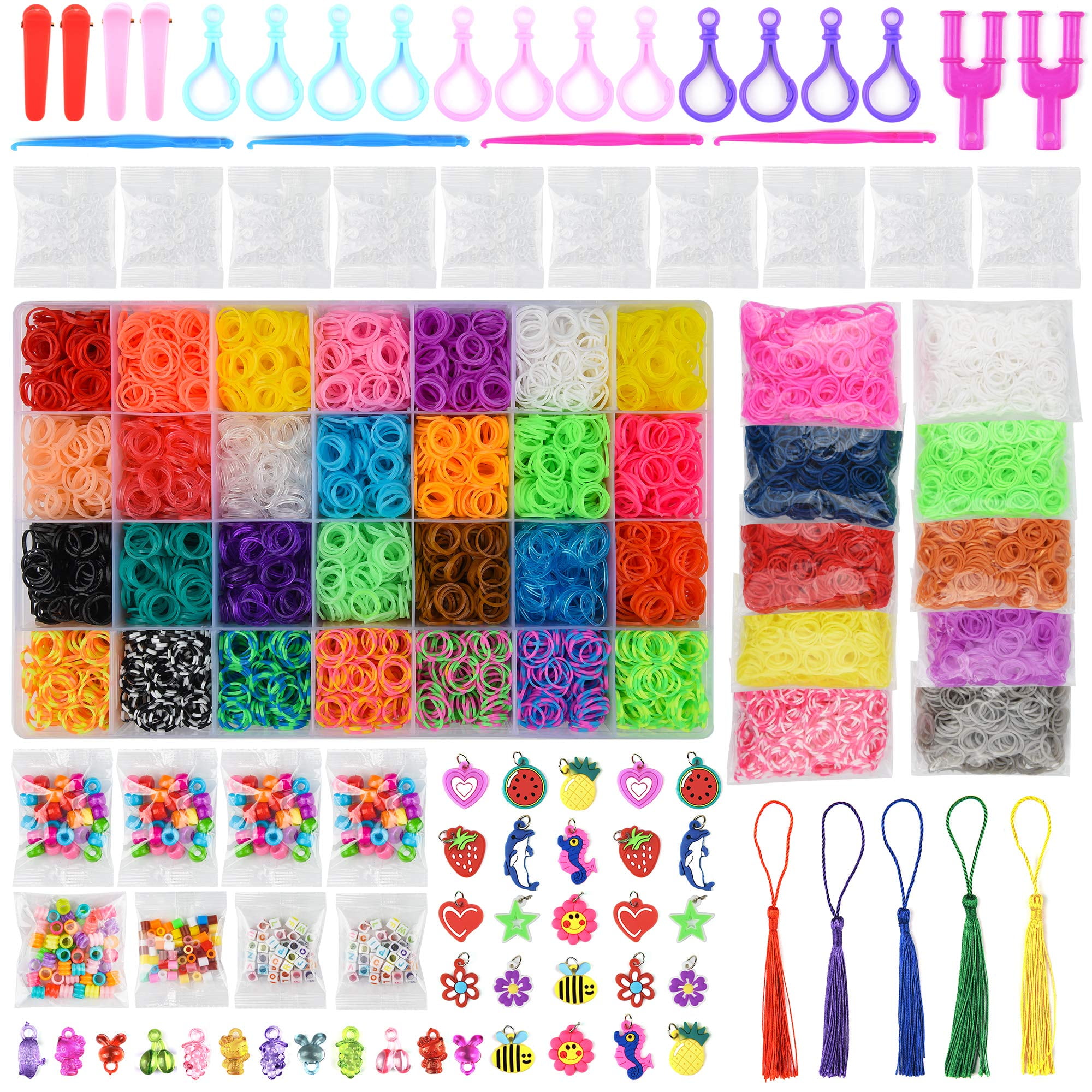 3000PCS Loom Rubber Bands Kit with 75 Clips,5 Hooks, Premium Bracelet  Making Kit for Kids Weaving DIY Crafting Gift(Orange)