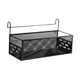 thumbnail image 2 of Hanging Storage Basket Bedside Organizer Iron Rack for Dorm Bunk Bed Apartment Office Black, 2 of 9