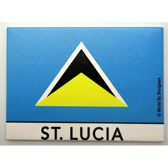 St. Lucia Flag Caribbean Fridge Collector's Souvenir Magnet 2.5 inches X 3.5 inches