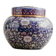 thumbnail image 1 of Ceramic Ginger Jar Vase with Lid Flower Arrangement Chinese Desktop Crafts Blue, 1 of 9