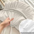 thumbnail image 4 of Twin Sze Fitted Sheet Set - Cream 2 Piece Bedding Sets 16" Deep Pocket Fitted Sheet with 1 Pillowcase, Farmhouse Solid Beige Color Modern Art Brushed Microfiber Hotel Luxury Bed Sheets, 4 of 9