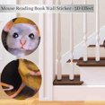 thumbnail image 3 of Ratón leyendo un libro, calcomanía decorativa para pared, aula, biblioteca, estantería, amante de los libros, adorable, 3 of 5