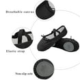 thumbnail image 6 of Stelle Canvas Ballet Shoes Spit Dance Slippers Flats Yoga Adjustable Bowknot Dance Shoes for Toddler Girls,Black,9 Toddler, 6 of 7