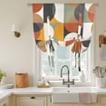 thumbnail image 3 of Orange Modern Geometric Tie Up Curtain Valance for Window,Adjustable Rod Pocket Window Curtains Shades,Abstract Watercolor Semicircle Light Filtering Valance Drapes for Living Room Bedroom 34"x45", 3 of 9