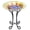 Yellow, variant on Outdoor Glass Birdbath with Metal Stand for Lawn Yard Garden Decor,18” Dia/21.65 Height