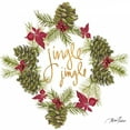 thumbnail image 2 of Ritter, Gina 26x26 Gold Ornate Wood Framed with Double Matting Museum Art Print Titled - Pine Cone Christmas Wreath III, 2 of 4