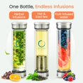 thumbnail image 2 of Vaso de té Pure Zen con infusor – Taza de té de viaje de vidrio de doble pared con filtro de acero inoxidable – Botella infusora de té a prueba de fugas con colador para té de hojas sueltas y agua de, 2 of 8