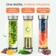 thumbnail image 2 of Vaso de té Pure Zen con infusor – Taza de té de viaje de vidrio de doble pared con filtro de acero inoxidable – Botella infusora de té a prueba de fugas con colador para té de hojas sueltas y agua de, 2 of 8