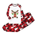 thumbnail image 2 of Baikeli Christmas Pajamas pour la Famille Ensemble de Pyjamas Assortis Amusants avec Graphique d'Orignal et de Cerf Doux à Carreaux Rouges et Noirs à Manches Longues, 2 of 5