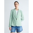 thumbnail image 2 of Free Assembly Women's and Women's Plus Single Breasted Cotton Blazer, Sizes XS-4X, 2 of 6