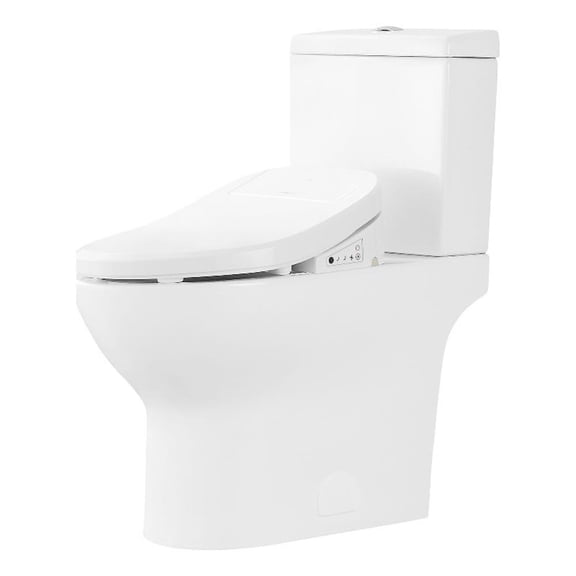 Pemberly Row 2Pc 1.06/1.28 GPF Dual-Flush Elongated Toilet with Smart Bidet Seat
