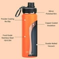 thumbnail image 5 of Drinco Water Bottle Double Wall Vacuum Insulated Stainless Steel, 22oz Orange, 5 of 5