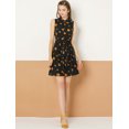 thumbnail image 4 of Vestido Camisero Sin Mangas Con Cintura Con Lazo Y Lunares Para Mujer Negro XL Unique Bargains Vestido, 4 of 6