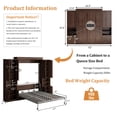 thumbnail image 5 of Rophefx Queen Murphy Bed, with Storage Shelves, Wall Bed Cabinet, Foldable Platform Beds, Hidden Bedframe for Bedroom, Guest Room,Walnut, 5 of 10