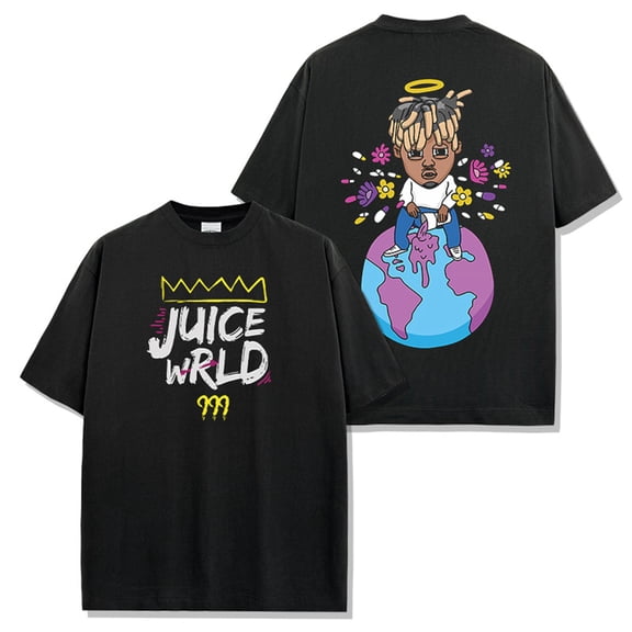 SylvBegna Cotton T-Shirt Fashion Juice TShirt Summer For Men Women Short Sleeve New Print Wrld O-Nevk Tees