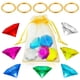 thumbnail image 1 of Juego de anillos dorados ZCYSRLQIN de 12 piezas con gemas acrílicas y bolsa, 1 of 7