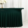 thumbnail image 2 of Efavormart 6ft Hunter Emerald Green Spandex Fitted Rectangle One Piece Tablecloth Table Skirt, Stretchy Table Skirt Cover With Ruffles, 2 of 11