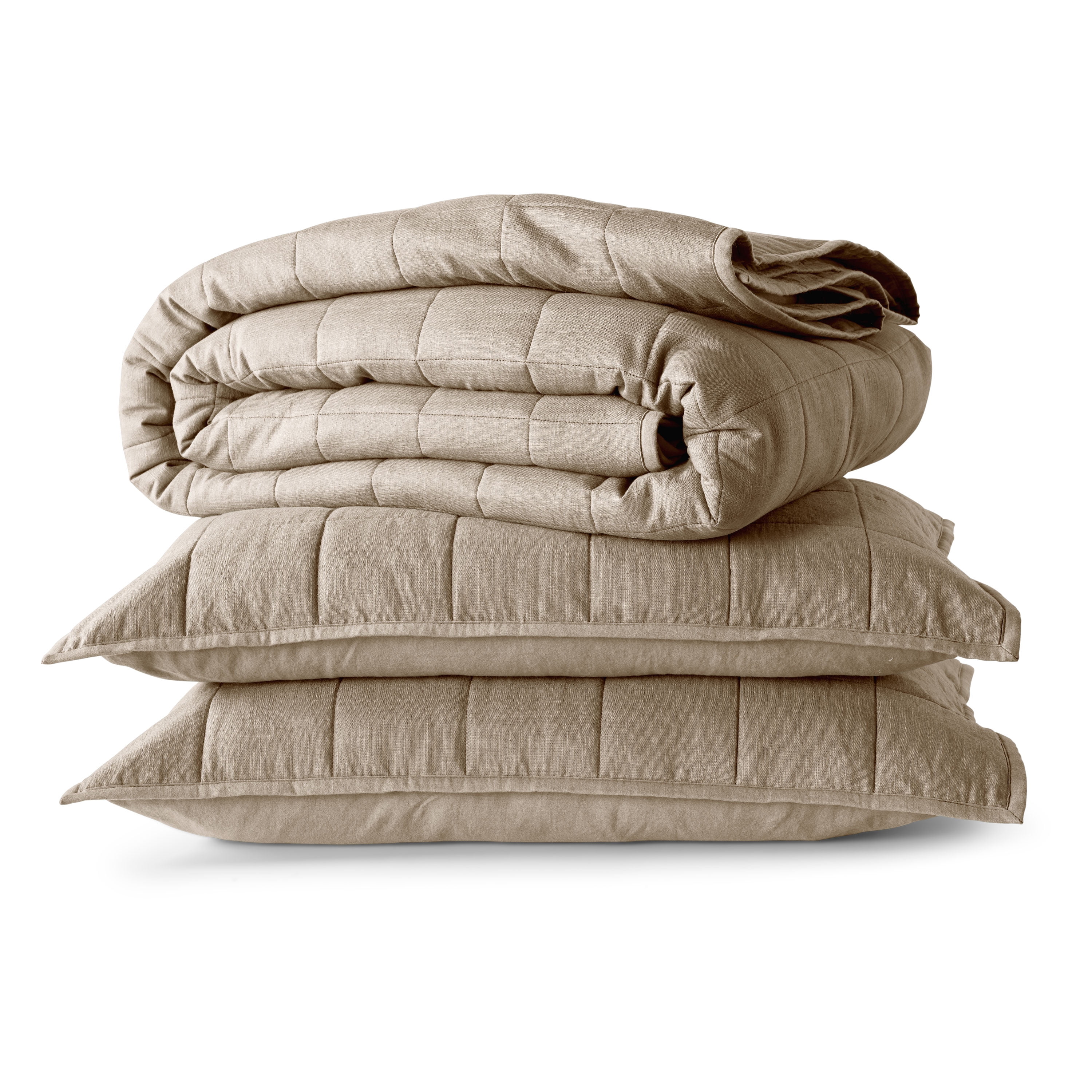 Allswell Cotton Linen Blend Quilt Set, Cream Glaze, Full/Queen