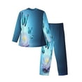 thumbnail image 2 of Bingfone Men'S Pajama Set 2 Piece Loungewear Pjs, Long Sleeve With Pajama Pants-Butterflies And Waterlily In Water, 2 of 9