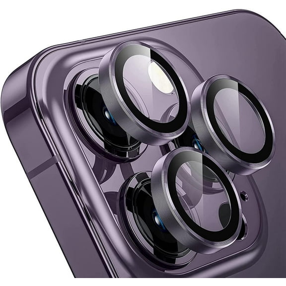 Compatible with iPhone 14 Pro/iPhone 14 Pro Max Camera Lens Protector [Night Shooting Mode] 9H Tempered Glass HD Clear Anti-Scratch Metal Glass Camera Lens Protector Film Accessories Deep Purple