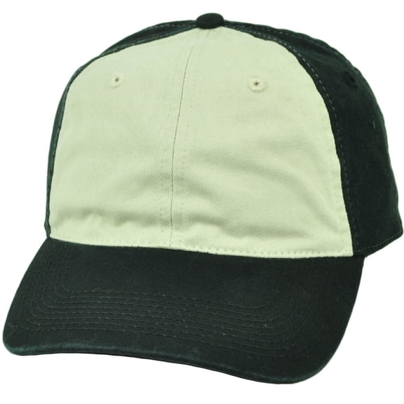Black Beige Hat Cap Blank Plain Solid Two Tone Adjustable Relaxed Slouch Cotton